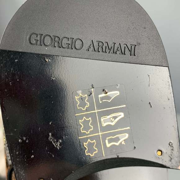 GIORGIO ARMANI Black Solid Leather Lace Up Lace Up Shoes - Picture 8 of 11